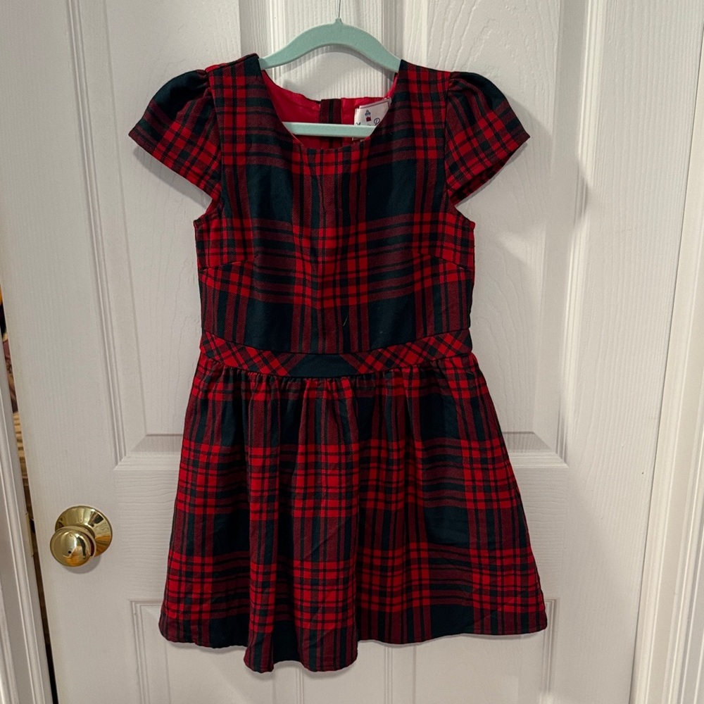 Classic Prep Red and Green Plaid Holiday Kids Dress